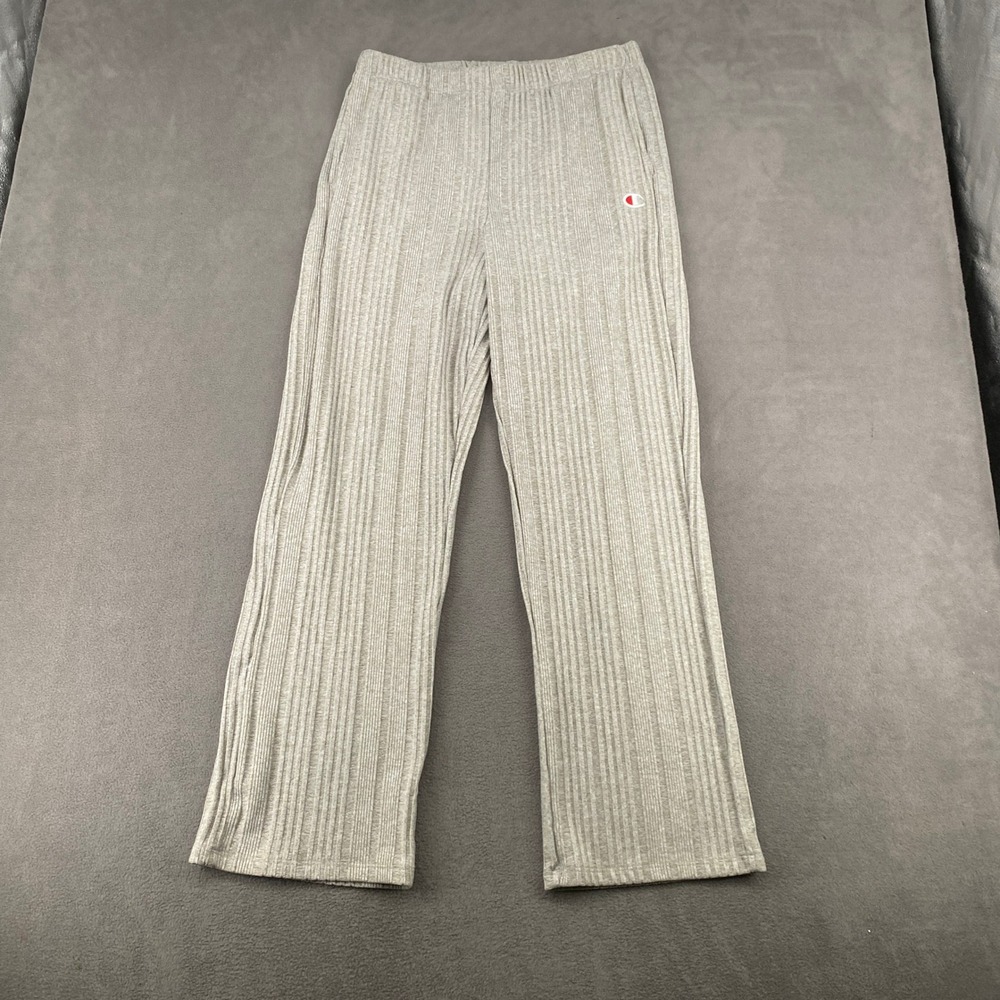 Champion Mens Ribbed Knit Lounge Pants Oatmeal Heather Grey ML3178 Medium